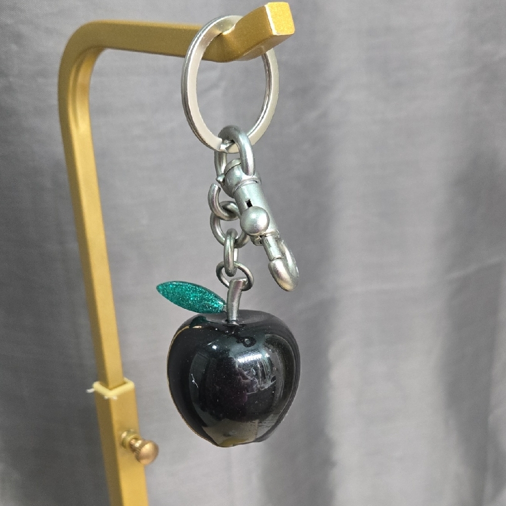 Black Apple Key Holder Bag Charm